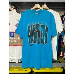 Mens XL NFL Carolina Panthers Logo Blue VTG Shirt